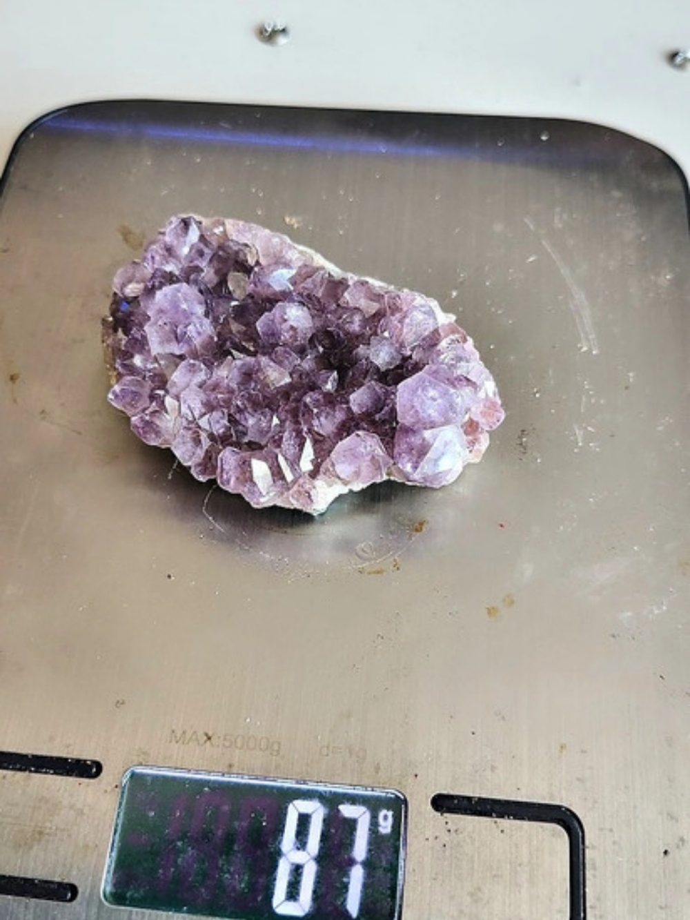 Raw Amethyst Crystal Cluster Purple & White 87 Grams
